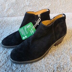 Sam Edelman Black Suede Leather Waterproof Short Ankle Boots Booties 8.5 NEW